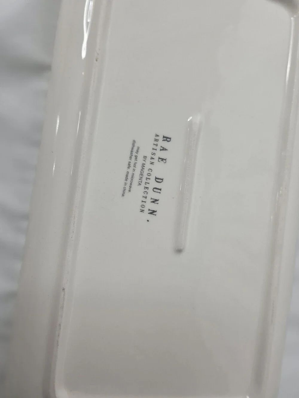 Rae Dunn White Ceramic 'JUNK' Rectangular Tray